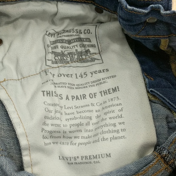 Levi's 511 Premium Denim Blue Jeans Big E Leather Patch 27" Waist 29" Inseam - Picture 7 of 8